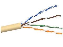 CAT5e SOLID BULK CABLE  4PR;24AWG; 1000  YELLOW