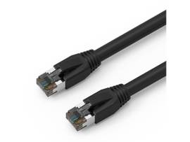 AXIOM 25FT CAT8 2000MHZ S/FTP SHIELDED PATCH CABLE SNAGLESS BOOT (BLACK)
