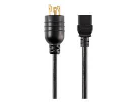 MONOPRICE HEAVY DUTY POWER CORD - LOCKING NEMA L6-20P TO IEC 60320 C19_ 12AWG_ 20A/2500W_ SJT_ 250V_ BLACK_ 10FT
