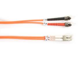 OM1 62.5/125 Multimode Fiber Optic Patch Cable - OFNR PVC, ST to LC, Orange, 2-m
