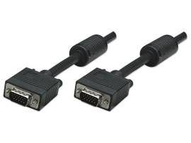 Manhattan SVGA Monitor Cable HD15 Male / HD15 Male with Ferrite Cores, 1.8 m (6