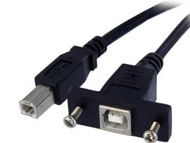 3 FT PANEL MOUNT USB CABLE B TO B - F/M