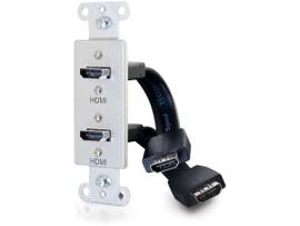 C2G DECORATIVE DUAL HDMI PIGTAIL WALL PLATE