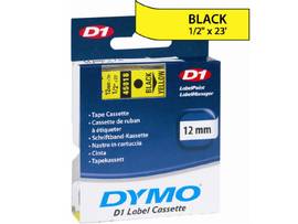 NEWELL-DYMO D1 TAPE CART 1/2 X 23 BLK ON YEL