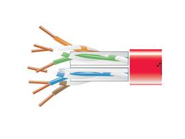 CAT6 550-MHz Solid Ethernet Bulk Cable - Unshielded (UTP), CMP Plenum, Red, 1000
