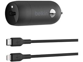 BELKIN 30W USB PD CAR CHARGER WITH PPS W/PVC,C-LTG, 1M BLK