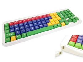 DSI GOOGOLBOARD KEYBOARD, WHITE HOUSING, COLORED KEYS, WHITE LEGENDS