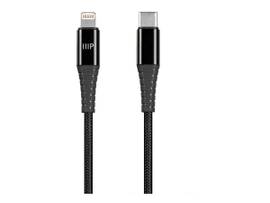 MONOPRICE NYLON BRAIDED USB-C TO LIGHTNING CABLE - 6 FEET - BLACK ( MFI CERTIFIED ) FLEXIBLE_ DURABLE_ FAST CHARGING_ COMPATIBLE WITH APPLE IPHONE 13