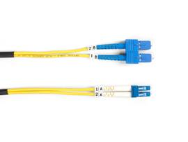 OS2 9/125 Singlemode Fiber Optic Patch Cable - OFNR PVC, SC to LC, Yellow, 3-m (