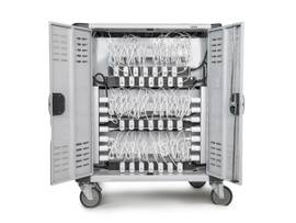 ROCSTOR VOLT C42 PRE-WIRED INGELLIGENT AC CHARGING CART-42 USB-C 100W POWER ADAPTERS-42 DEVICES UP TO 16IN SCREEN-STEEL-USB-C 100W UL CERTIFED-TAA