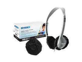 VCOM HAMILTONBUHL HYGENX SANITARY, DISPOSABLE EAR CUSHION COVERS FOR 2.5INCH PERSONAL-SIZED HEADPHONES AND HEADSETS, 50 PAIRS, BLACK