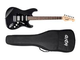 MONOPRICE CALI HSS ELECTRIC GUITAR W/GIG BAG BLACK