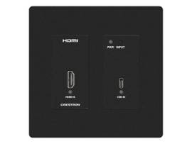 DM Lite 4K60 4:4:4 Transmitter and 2x1 Auto-Switcher for HDMI and USB-CDisplayPort Signal Extension over CATx Cable, Wall Plate, Black