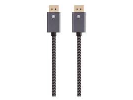 MONOPRICE DISPLAYPORT 1.4 EASYPLUG NYLON BRAIDED CABLE_ 3FT_ GRAY (10 PACK)