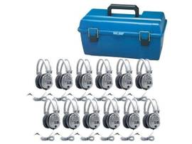 VCOM LAB PACK, 12 SCHOOLMATE SC7V DELUXE-SIZED HEADPHONES IN A CARRY CASE