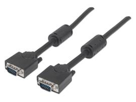 Manhattan SVGA Monitor Cable HD15 Male / HD15 Male with Ferrite Cores, 3 m (10 F