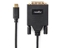 ROCSTOR PREMIUM USB-C TO DVI CABLE - 6 FT / 2M - SUPPORTS DUAL LINK UP TO 2560X1