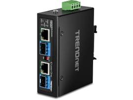 TRENDNET 2-PORT INDUSTRIAL SFP TO GIGABIT POE++ MEDIA CONVERTER