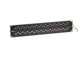 48-Port 2U CAT6A Staggered Feed-Through Patch Panel Shielded