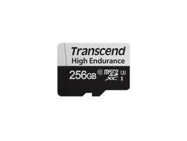 TRANSCEND 256G MICROSD W/ ADPTR U3, HI ENDURANCE