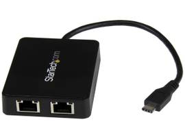 DUAL USB-C TO GBE ADAPTER W/ USB PORT