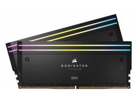 CORSAIR DDR5, 6000MT/S 32GB 2X16GB DIMM, UNBUFFERED, 30-36-36-76, STD PMIC, XMP 3.0, DOMINATOR TITANIUM BLACK HEATSPREADER, RGB LED, 1.4V