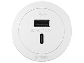 LEGRAND-WIREMOLD ROUND FPC USB ONLY WHITE 10FT