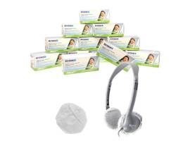 VCOM HAMILTONBUHL HYGENX SANITARY, DISPOSABLE EAR CUSHION COVERS FOR 2.5INCH PERSONAL-SIZED HEADPHONES AND HEADSETS (MASTER CARTON, 600 PAIRS), WHITE
