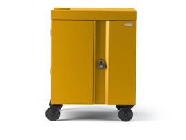 BRETFORD 16X CUBE CART, PRE-WIRED USB-C, MUSTARD