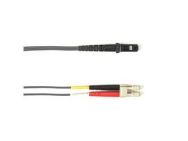 OS2 9-Micron Single-Mode Fiber Optic Patch Cable - OFNR PVC, LC-MTRJ, Gray, 5-m