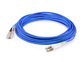 AddOn 3m LC (Male) to SC (Male) Blue OS2 Duplex Fiber OFNR (Riser-Rated) Armored