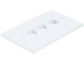 MONOPRICE WALL PLATE FOR KEYSTONE_ 3 HOLE - WHITE