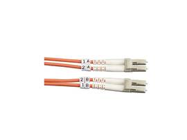 OM2 50/125 Multimode Fiber Optic Patch Cable - OFNR PVC, LC to LC, Orange, 1-m (