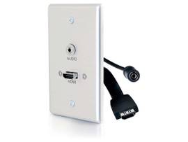 C2G SINGLE GANG HDMI WALL PLATE 3.5MM AL