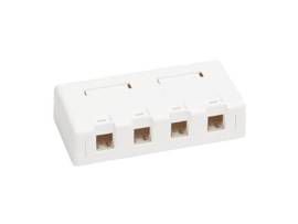 TRIPP LITE SURFACE-MOUNT BOX KEYSTONE JACK 4-PORT