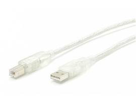 10 FT TRANSPARENT USB CABLE - A TO B
