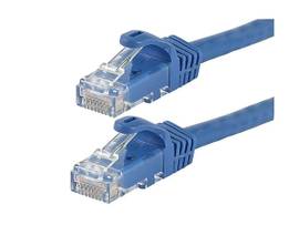 MONOPRICE FLEXBOOT CAT6 ETHERNET PATCH CABLE - SNAGLESS RJ45_ 550MHZ_ UTP_ PURE BARE COPPER WIRE_ 24AWG_ 7FT_ BLUE_ 12-PACK