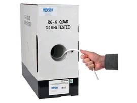 TRIPP LITE 1000FT RG6/U QUAD SHIELD CMR WHITE 1000