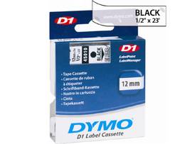NEWELL-DYMO D1 TAPE CART 1/2 X 23 BLK ON CLR