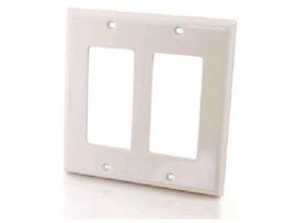 C2G DUAL GANG DECORA WALLPLATE WHT