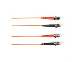 OM1 62.5/125 Multimode Fiber Optic Patch Cable - OFNR PVC, ST to ST, Orange, 5-m