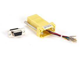 BLACK BOX CORP MOD ADAP KIT DB9F TO RJ45F F YELLOW