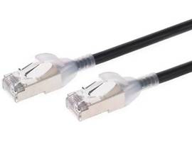 MONOPRICE SLIMRUN CAT6A ETHERNET PATCH CABLE - SNAGLESS_ DOUBLE SHIELDED_ COMPONENT LEVEL_ CM_ 30AWG_ 25FT_ BLACK