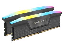 CORSAIR DDR5, 5600MT/S 64GB 2X32GB DIMM, UNBUFFERED, 36-36-36-76, STD PMIC, AMD EXPO, VENGEANCE RGB DDR5 COOL GREY HEATSPREADER, BLACK PCB, 1.25V