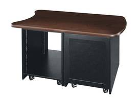 MILESTONE CNSL FURNITURE DUAL BAY RCK W/PLX DRDC