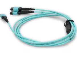 AddOn 30m MP-16 (Female) to 2xMP (Female) OM4 16-strand Crossover Aqua Fiber Ple