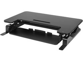 MONOPRICE HEIGHT ADJUSTABLE GAS-SPRING DUAL HANDLE SIT-STAND 36-INCH WORKSTATION DESK CONVERTER WITH KEYBOARD TRAY