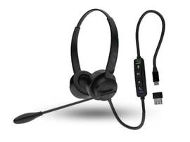 ADESSO PUSH TO TALK HEADSET WITH MICREOPHONE, VOLUME +/-, ANSWER/END CALLL, TAA COMPLIANT (USB C/USB A)