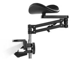 ERGOREST FOREARM SUPPORT - LONG BLACK ARM / STANDARD BLACK PAD - W/ HEIGHT EXTENSION POLES