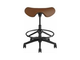 FREEDOM SADDLE STOOL WITH DESK HEIGHT CYLINDER - SADDLE CORVARA LEATHER